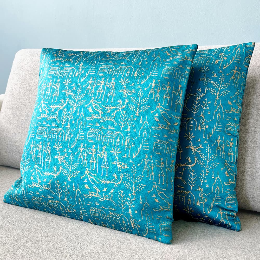 SILK Cushion Cover - TEAL