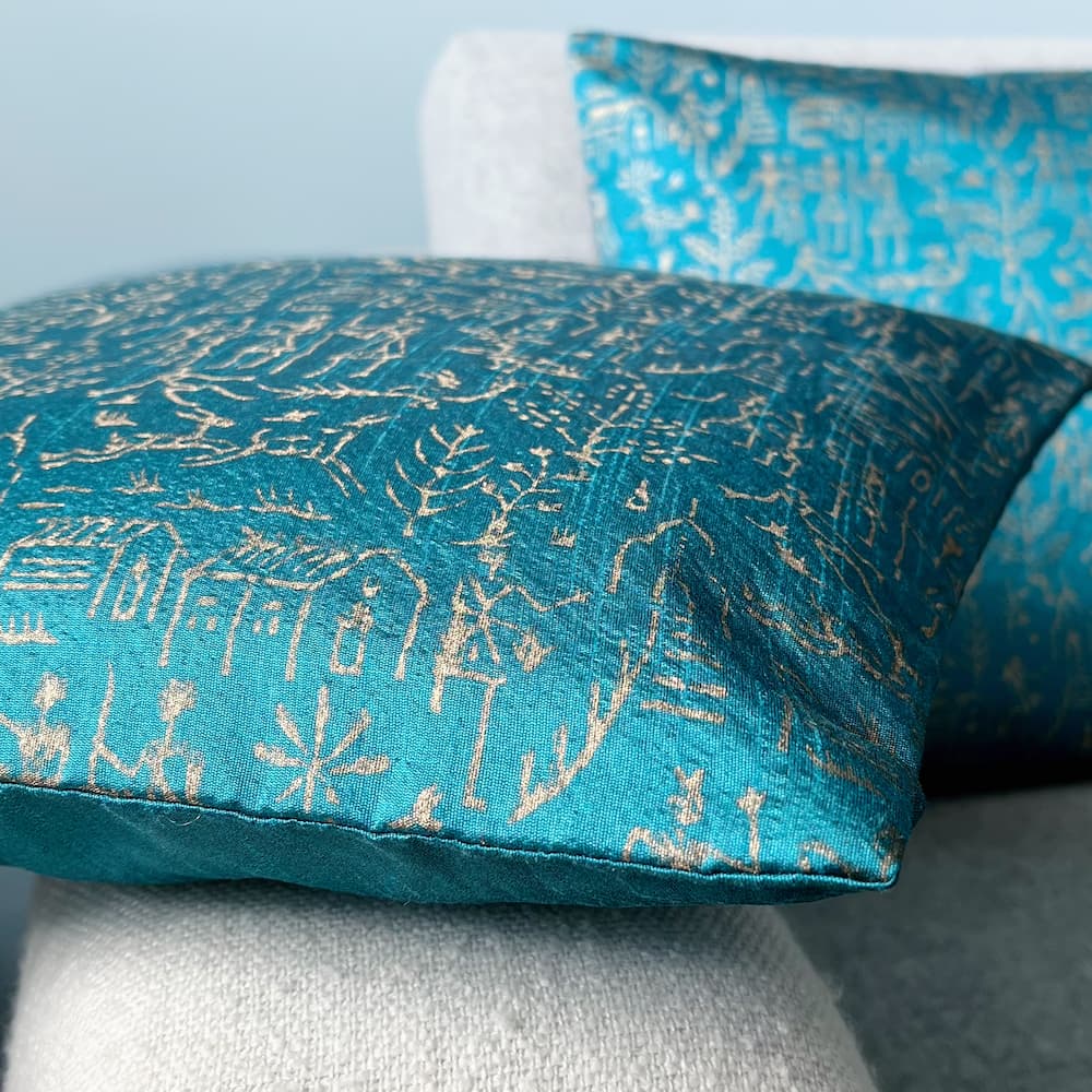 SILK Cushion Cover - TEAL