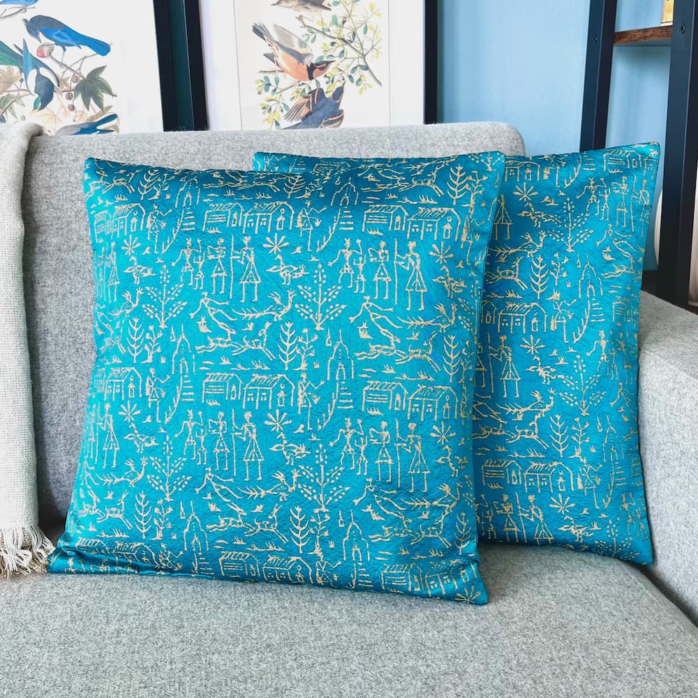 SILK Cushion Cover - TEAL