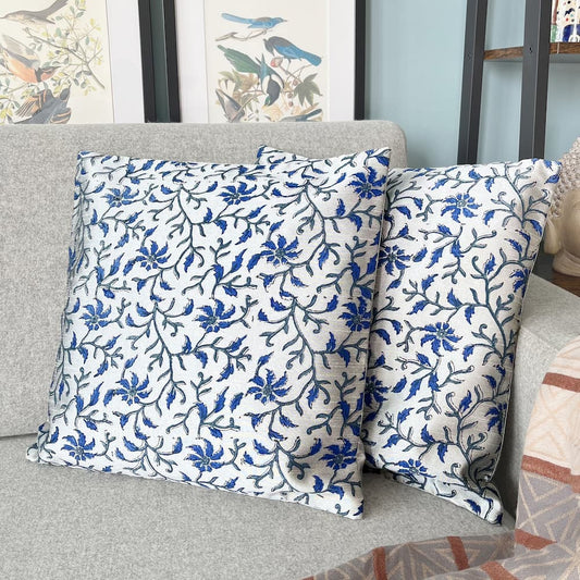 SILK Cushion cover - INDIGO/GREY