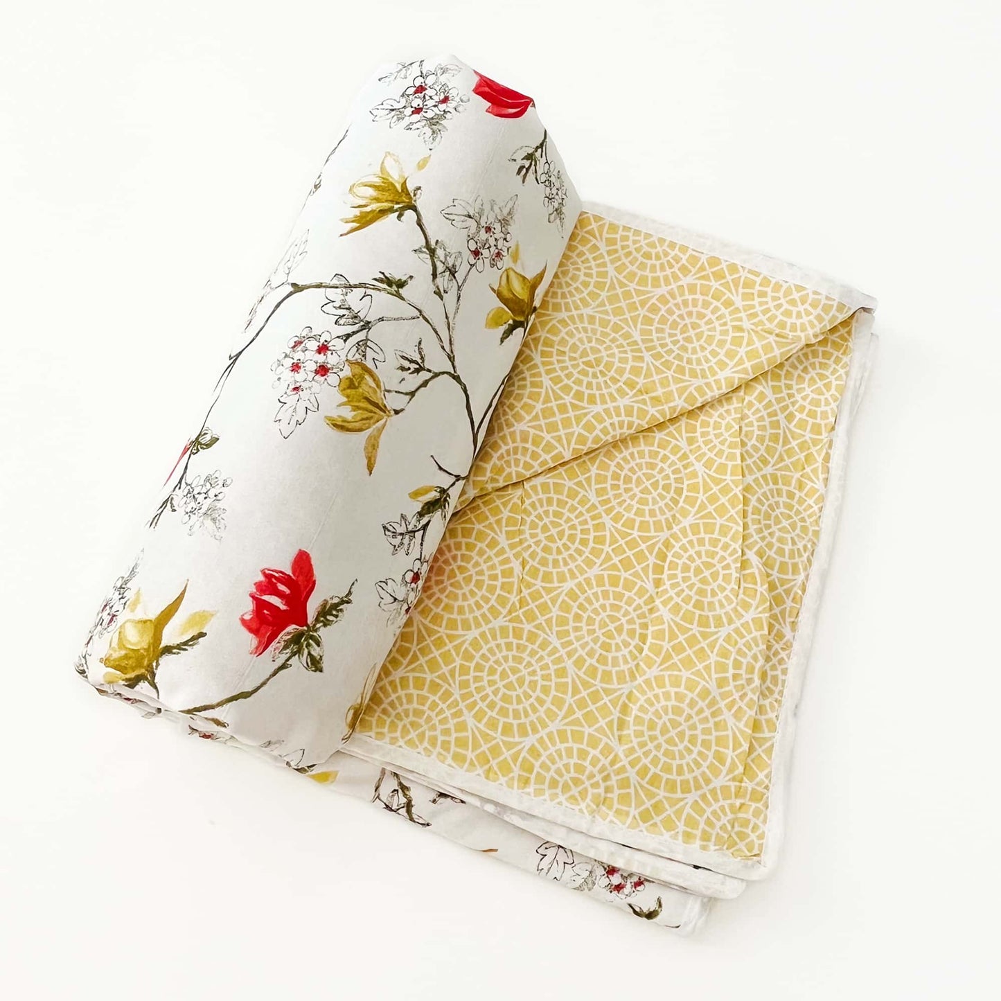 Dohar Blankets - White/Yellow